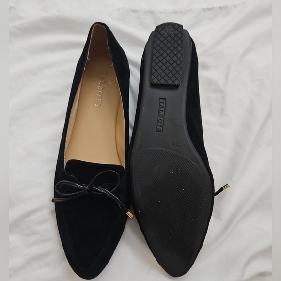 Talbots Francesca Driving  Black Suede Bow Slip On Loafers. - Picture 8 of 8